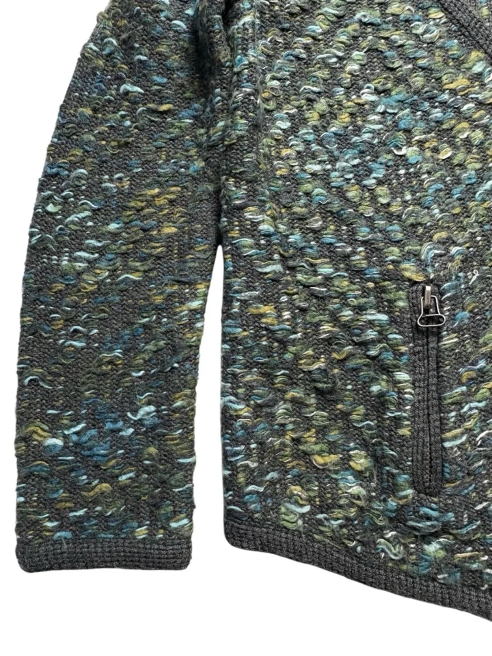 Anthropologie Moth Keavy Jacquard Open Cardigan Chunky Knit Cocoon Size M *Read